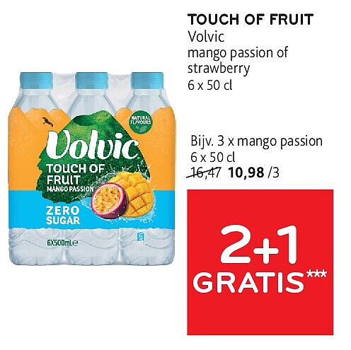 TOUCH OF FRUIT Volvic mango passion of strawberry 6 x 50 cl