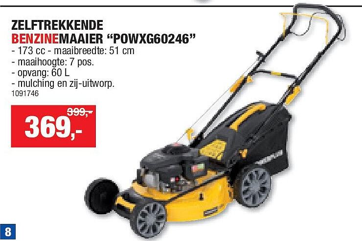 ZELFTREKKENDE BENZINEMAAIER “POWXG60246”