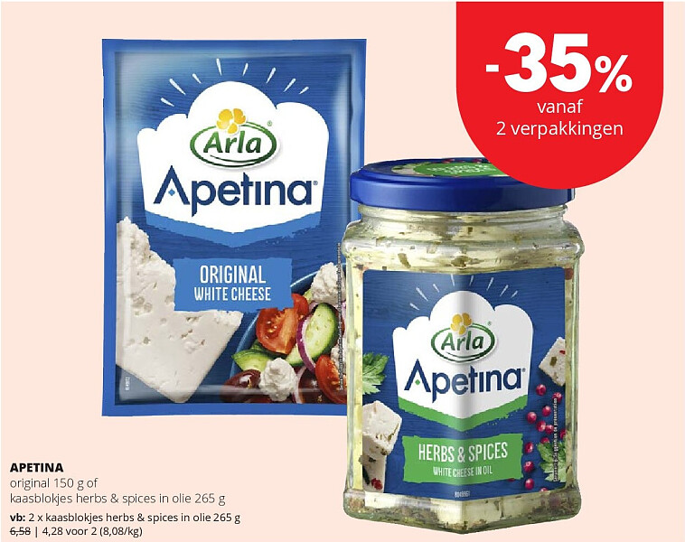 APETINA kaasblokjes herbs & spices in olie 265 g