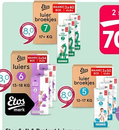 Etos Soft & Protect luiers en luierbroekjes megaboxen