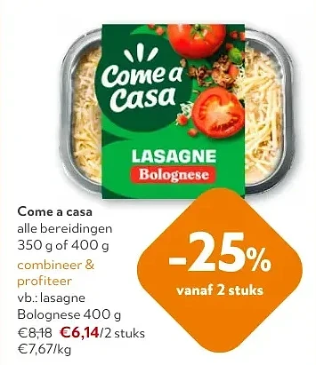 Come a casa alle bereidingen 350 g