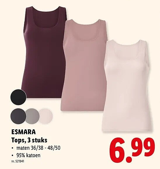ESMARA Tops, 3 stuks