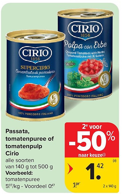 Passata, tomatenpuree of tomatenpulp Cirio
