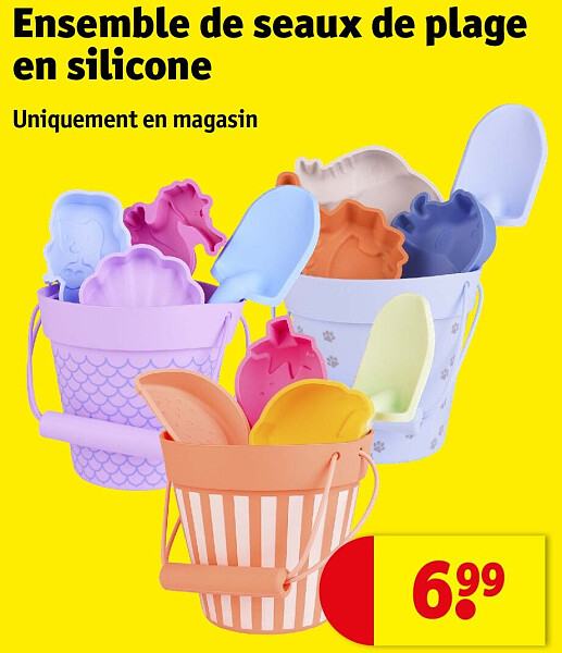 Ensemble de seaux de plage en silicone