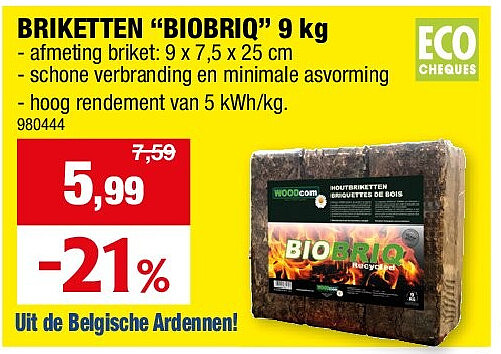 BRIKETTEN “BIOBRIQ” 9 kg