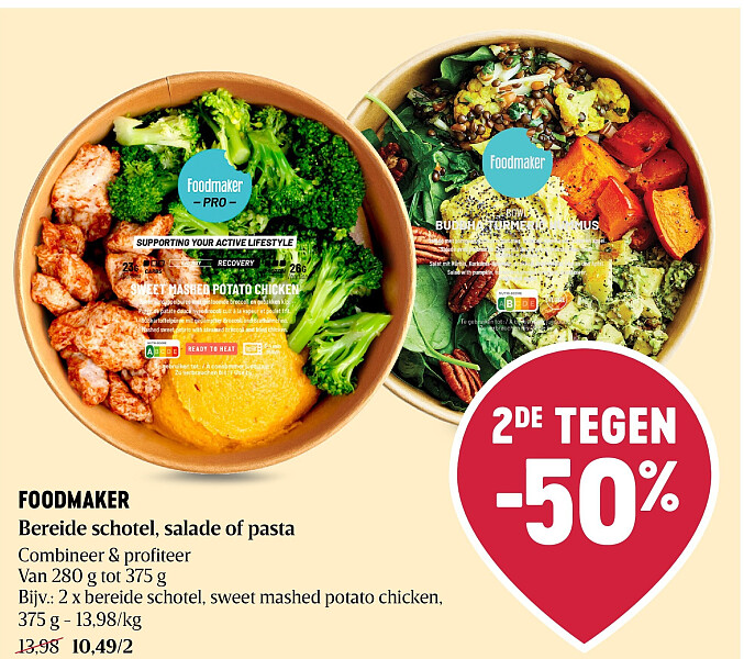 FOODMAKER Bereide schotel, salade of pasta