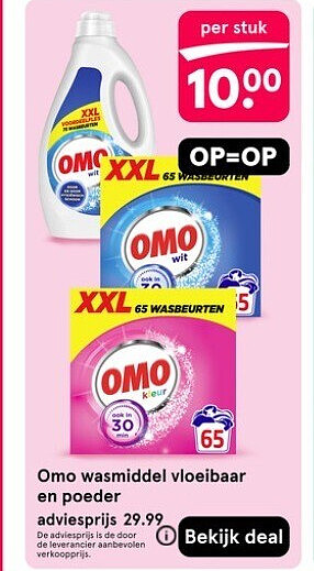 Omo wasmiddel vloeibaar en poeder