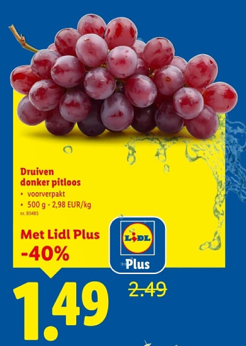 Druiven donker pitloos