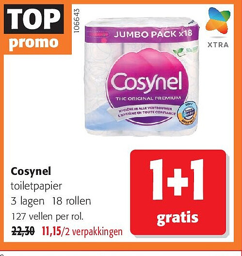 Cosynel toiletpapier 3 lagen 18 rollen