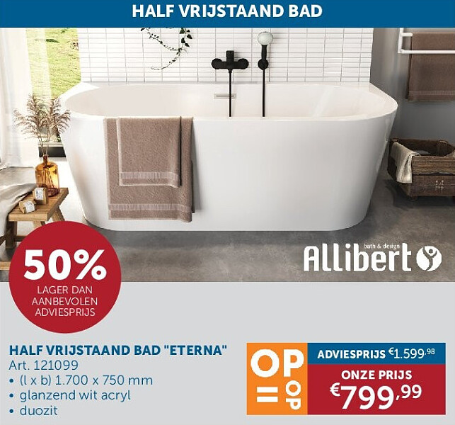 HALF VRIJSTAAND BAD "ETERNA"