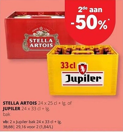 Jupiler bak 24 x 33 cl + lg.