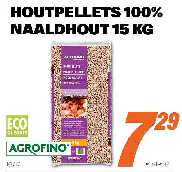 HOUTPELLETS 100% NAALDHOUT 15 KG