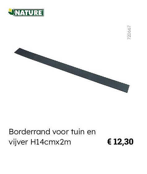 Borderrand voor tuin en vijver H14cmx2m