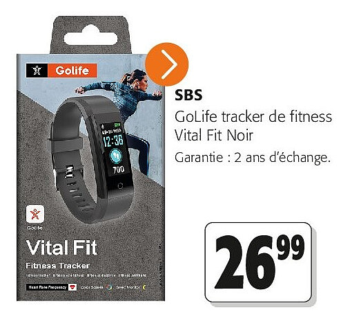 SBS GoLife tracker de fitness Vital Fit Noir