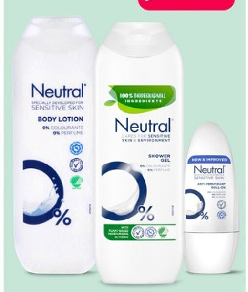 Neutral m.u.v. shampoo, conditioner, zeep, babyverzorging en doekjes