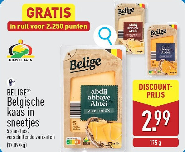 Belgische kaas in sneetjes