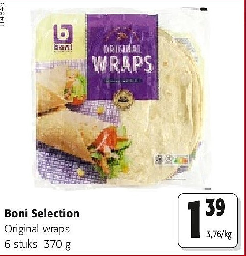 Boni Selection Original wraps 6 stuks 370 g