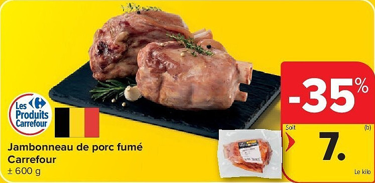 Jambonneau de porc fumé Carrefour
