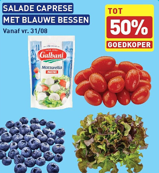 SALADE CAPRESE MET BLAUWE BESSEN