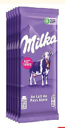 Tablettes de chocolat au lait Milka