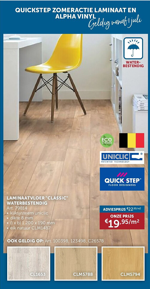 LAMINAATVLOER "CLASSIC" WATERBESTENDIG