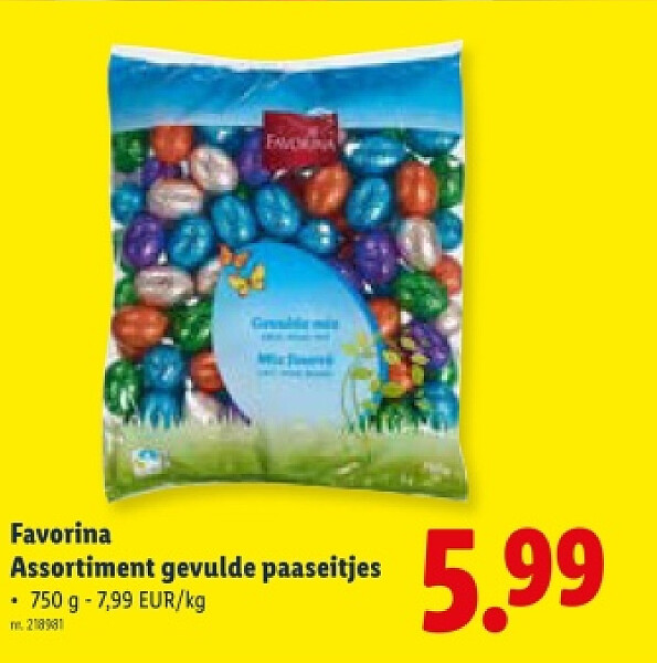 Assortiment gevulde paaseitjes