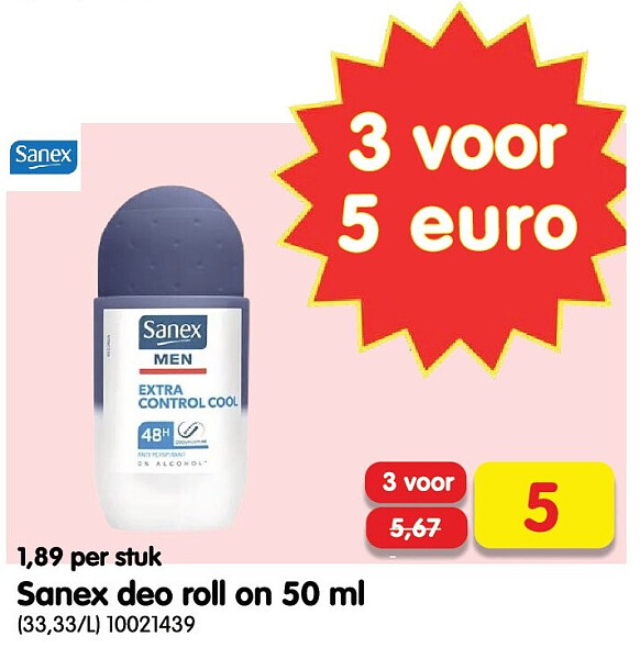 Sanex deo roll on 50 ml