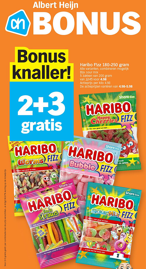 Haribo Fizz 180-250 gram Alle varianten combineren mogelijk