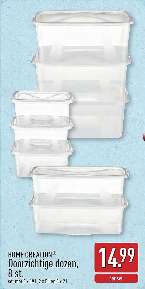 Doorzichtige dozen, 8st.