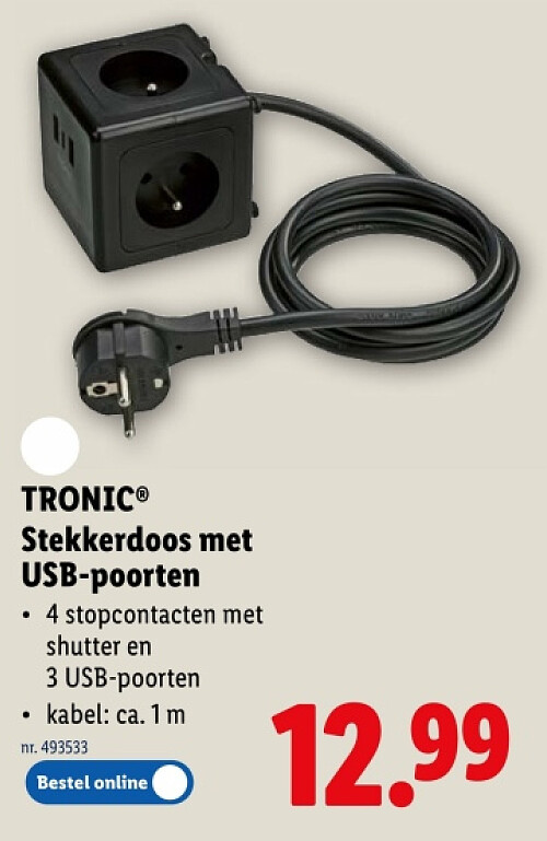 Stekkerdoos met USB-poorten
