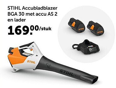 STIHL Accubladblazer BGA 30 met accu AS 2 en lader