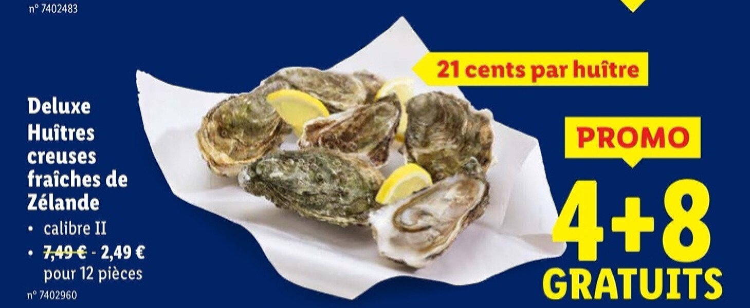 Huîtres creuses fraîches de Zélande