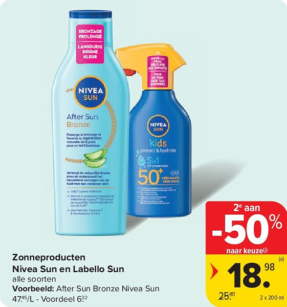 Zonneproducten Nivea Sun en Labello Sun