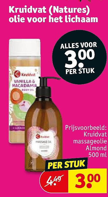 Kruidvat (Natures) olie voor het lichaam