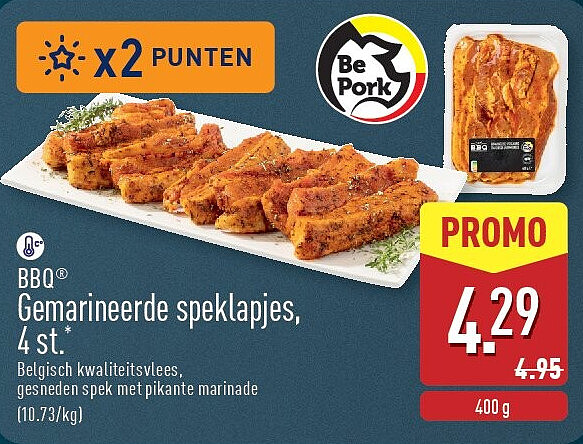 Gemarineerde speklapjes, 4st.