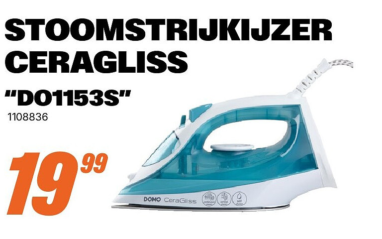 STOOMSTRIJKIJZER CERAGLISS “DO1153S”