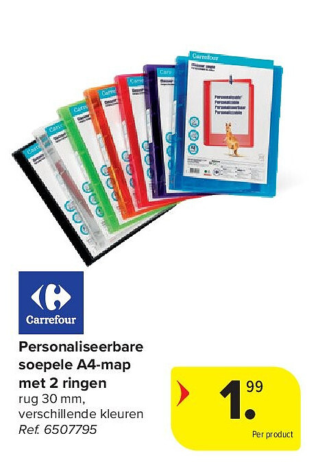 Personaliseerbare soepele A4-map met 2 ringen