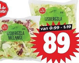 IJsbergsla naturel of melange
