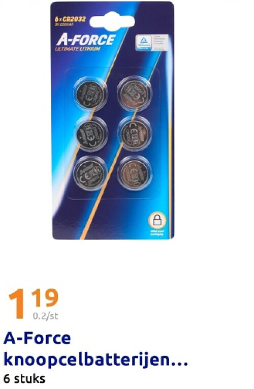 A-Force knoopcelbatterijen CR2032