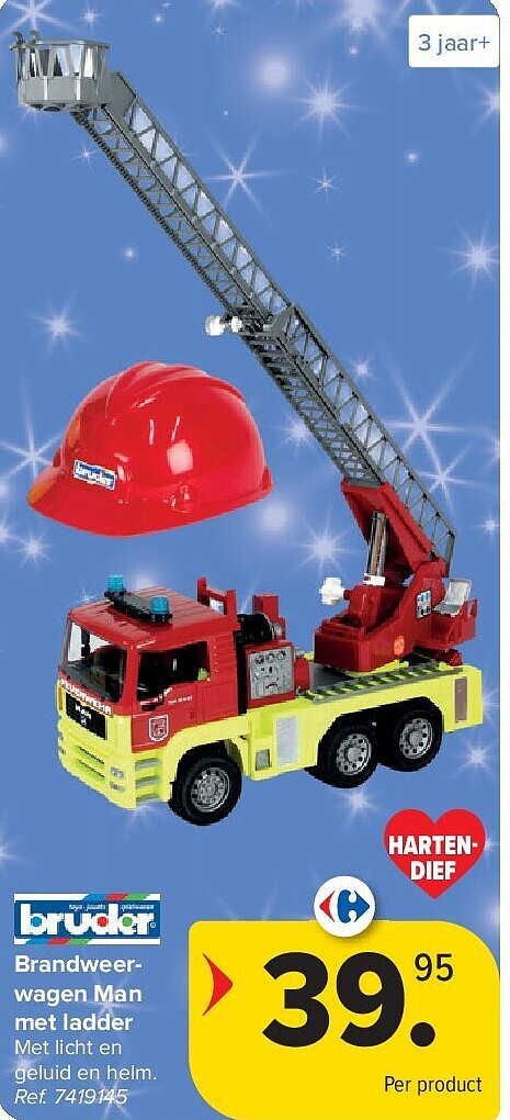 Brandweerwagen Man met ladder