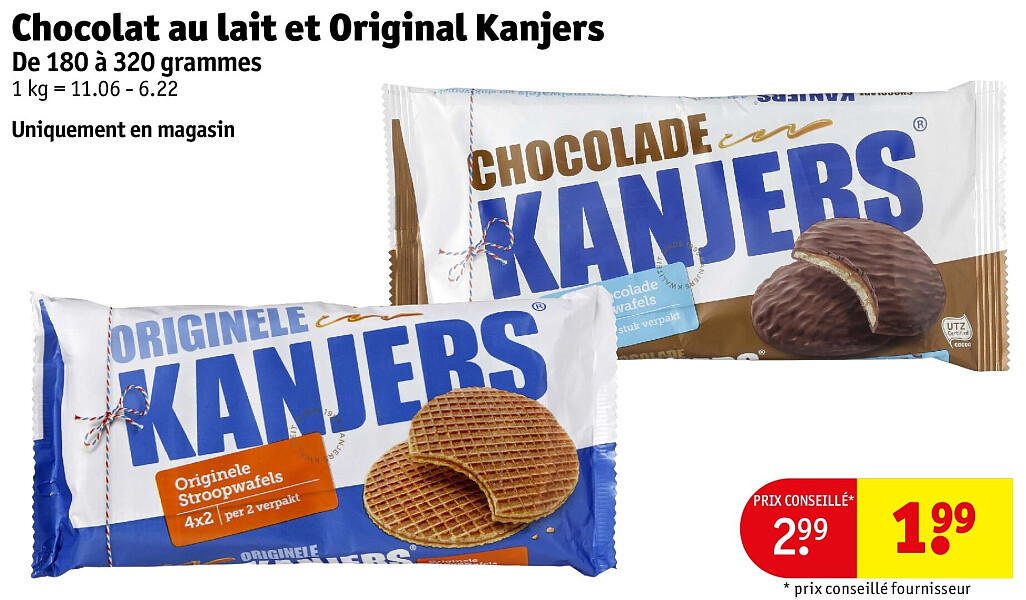Chocolat au lait et Original Kanjers