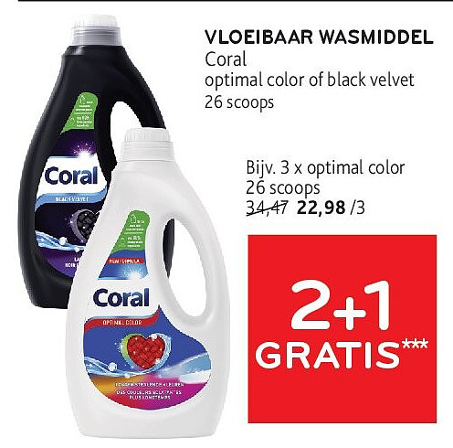 VLOEIBAAR WASMIDDEL Coral optimal color of black velvet 26 scoops