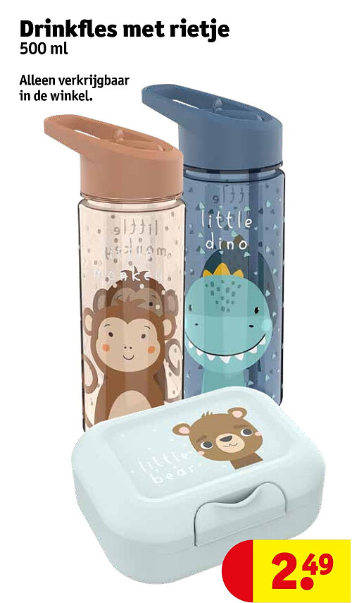 Drinkfles met rietje