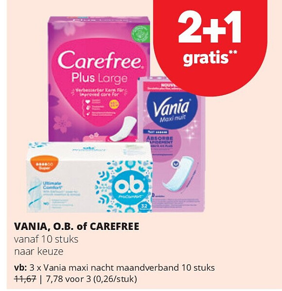 Vania maxi nacht maandverband 10 stuks