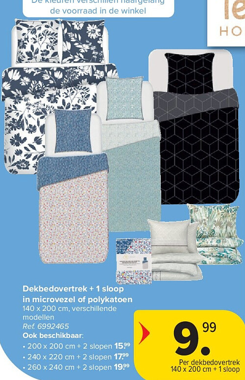 Dekbedovertrek + 1 sloop in microvezel of polykatoen