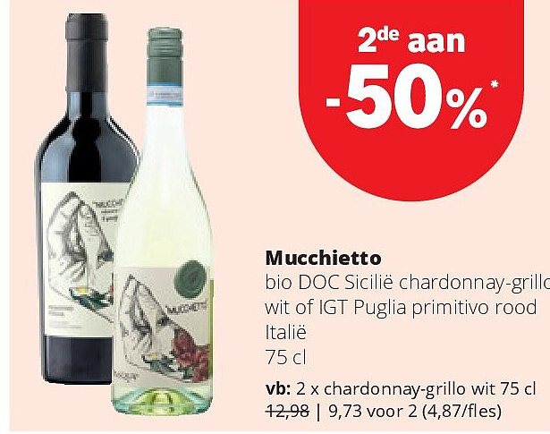 Mucchietto chardonnay-grillo wit 75 cl