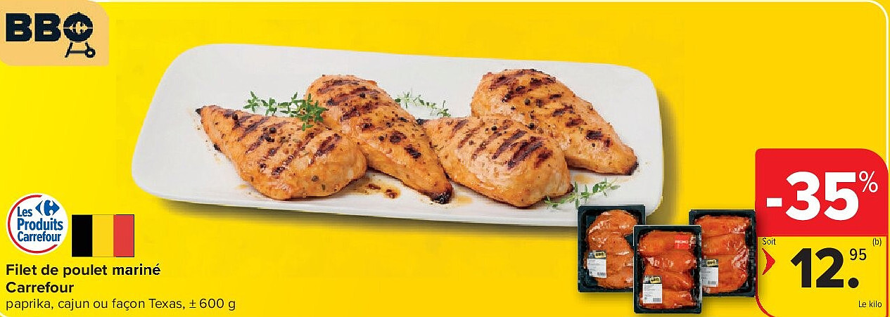 Filet de poulet mariné Carrefour