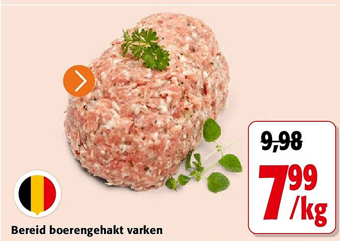 Bereid boerengehakt varken