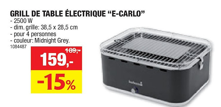 GRILL DE TABLE ÉLECTRIQUE “E-CARLO”