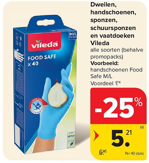 Dweilen, handschoenen, sponzen, schuursponzen en vaatdoeken Vileda